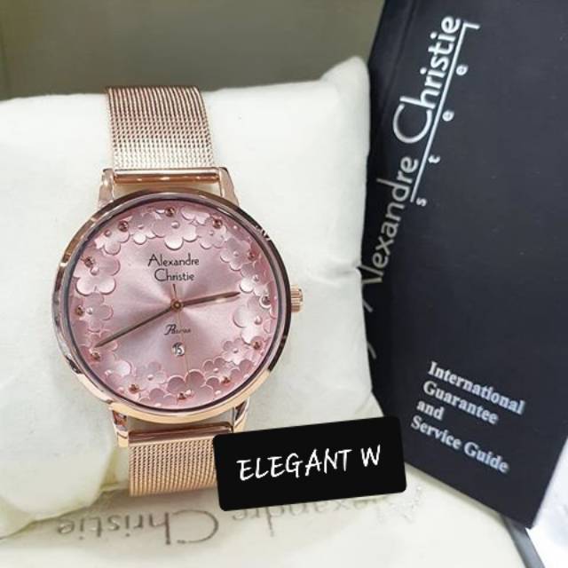 JAM TANGAN ALEXANDER CHRISTIE WANITA ORIGINAL AC 2794LD ROSEGOLD PINK