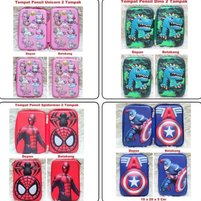

Kotak Pensil Timbul 3D Karakter 2 Sisi /Pencil Hard Case Model Smiggle