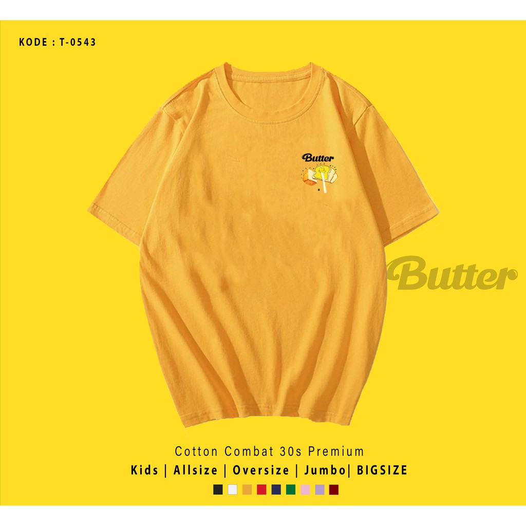 T0543  T-SHIRT / KAOS UNISEX / TUMBLR TEE / REAL PICTURE KPOP BTS BUTTER ROTI SIDE / IMPORT / ARMY