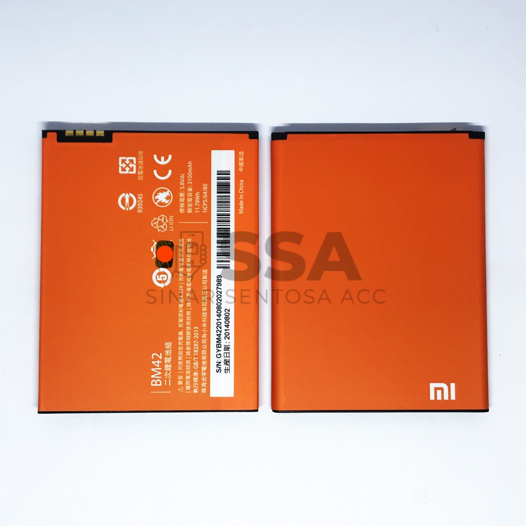 Baterai Xiaomi Redmi Note 1 / Xiaomi Note 1 / BM42 / BM 42 Original OEM Garansi 30 Hari