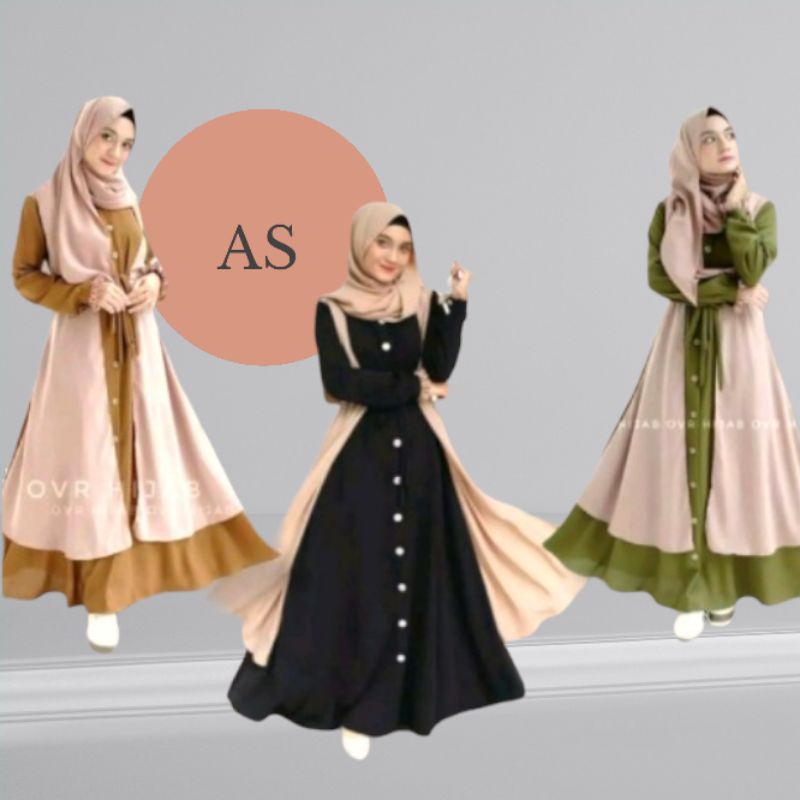 Gamis Wanita Terbaru &gt; Beibe Olive Syar'i Dress Muslim free hijap pashmina