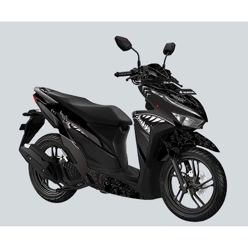 DeCal Vario 150 Full Body Setiker Full Body Vario New 125 150  Shark hitam