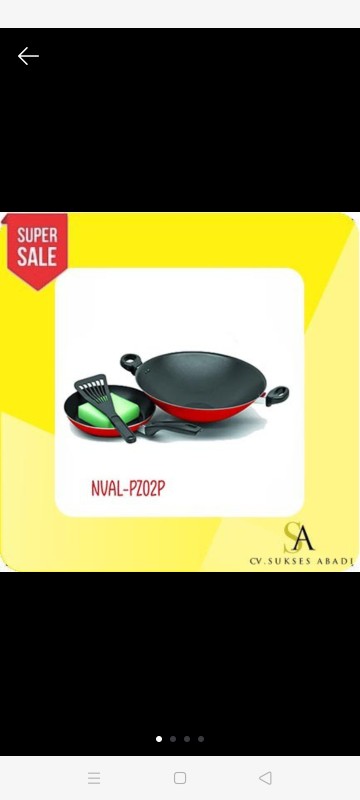 Maxim Valentino Set Wajan Teflon Spatula Sponge Murah Berkualitas