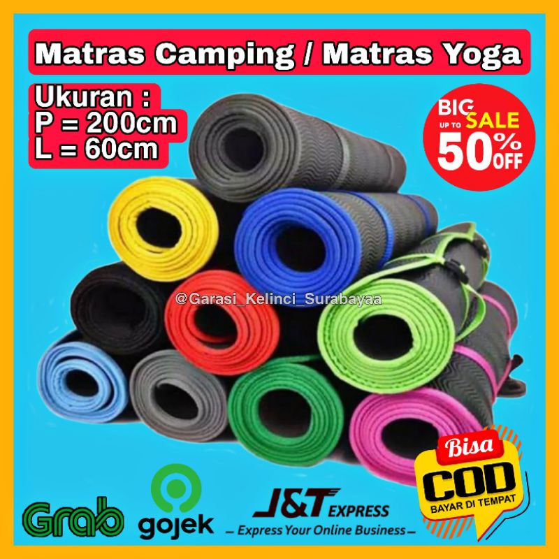 GPSS- Matras Camping Yoga Spons TEBAL 200x60 ANTI SLIP Matras Yoga ANTI SLIP Matras Senam ANTI SLIP Matras Tidur Matras Tidur Camping Matras Tenda Matras Olahraga Matras Hiking Matras Mendaki Matras Cacing Matras Camping Murah Matras Yoga Matras Tidur