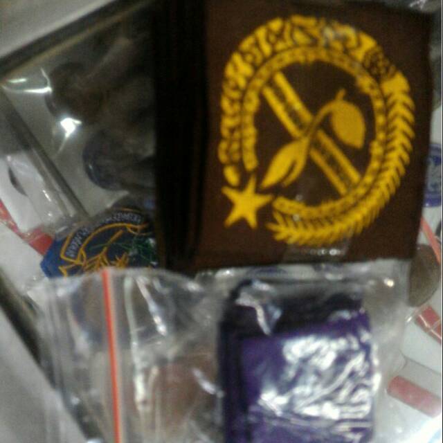 Bed badge pramuka putra woven tunas dan pandu sepasang 1kodi