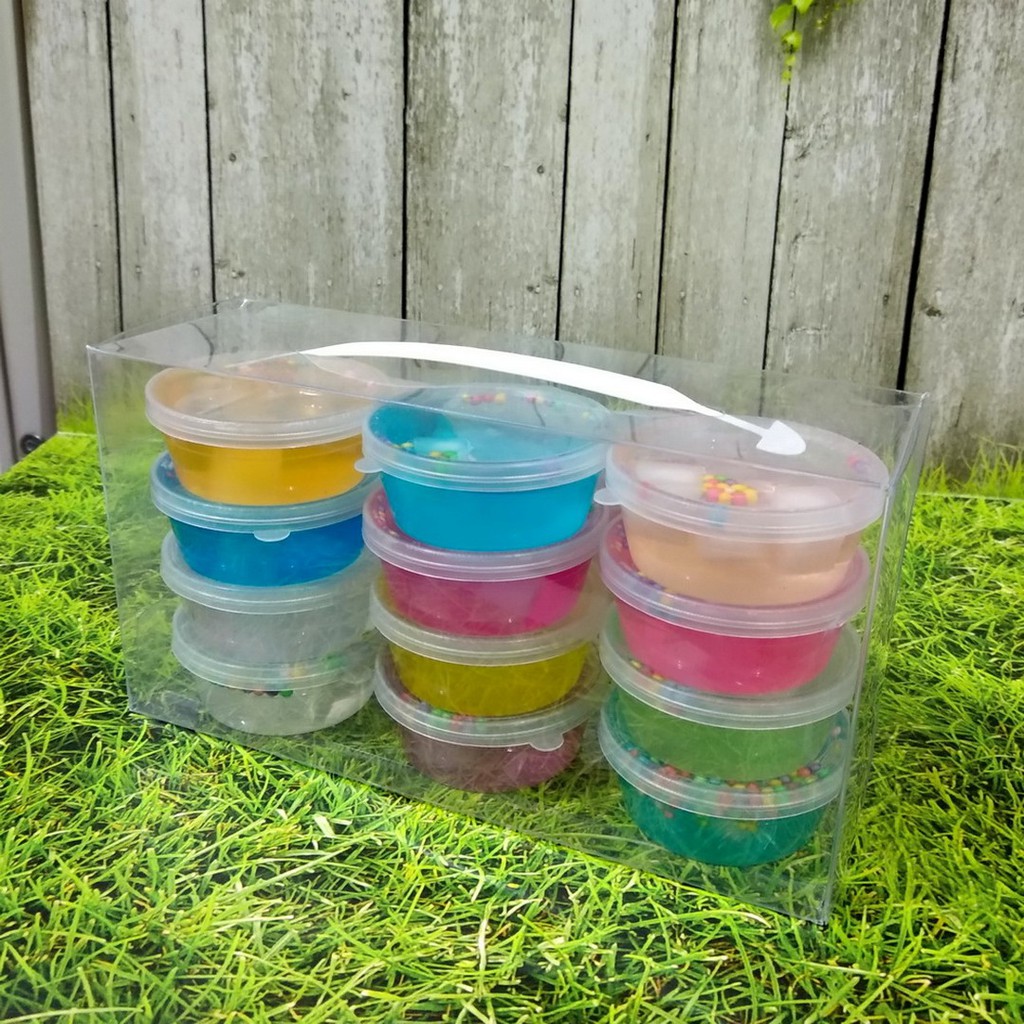 Paket 2pcs Coconut Mud Puding Jelly Slime dengan Nata de Coco Slice