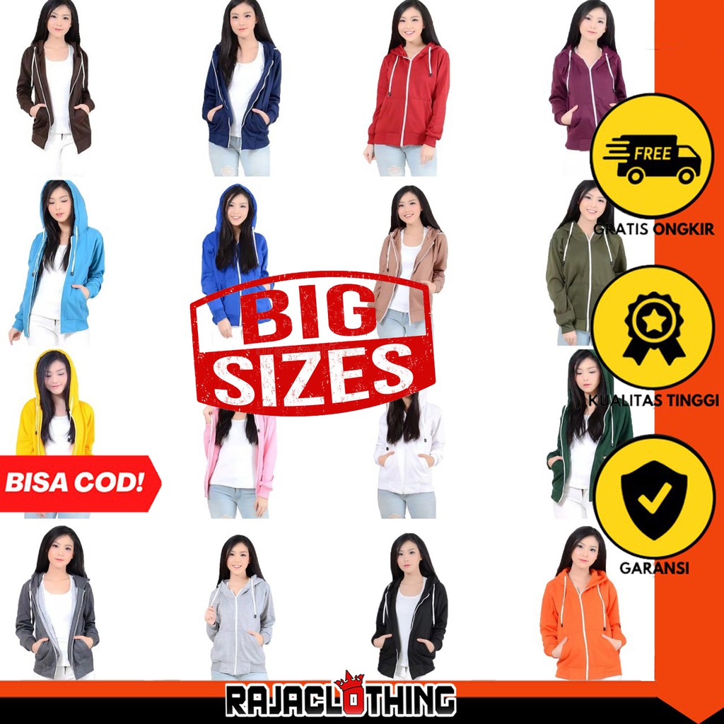 RCL - JAKET SWEATER JUMBO POLOS HOODIE WANITA JUMPER MURAH SIZE XL-XXL-XXXL ( PRIA &amp; WANITA )