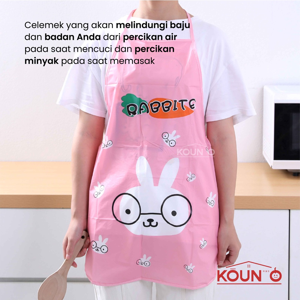 Celemek Masak Dapur Anti Air Dan Minyak Waterproof Bahan Apron Pelindung Memasak Karakter Kartun