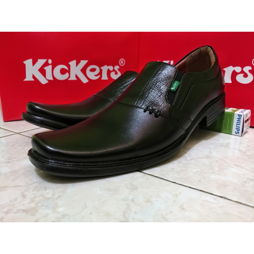 sepatu kickers pantofel pria sepatu kerja bahan kulit asli