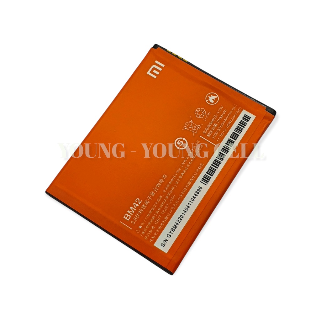 BATERAI XIAOMI REDMI NOTE 1 / BM42 ORIGINAL OEM / BATREI BATRAI BATRE BATERE