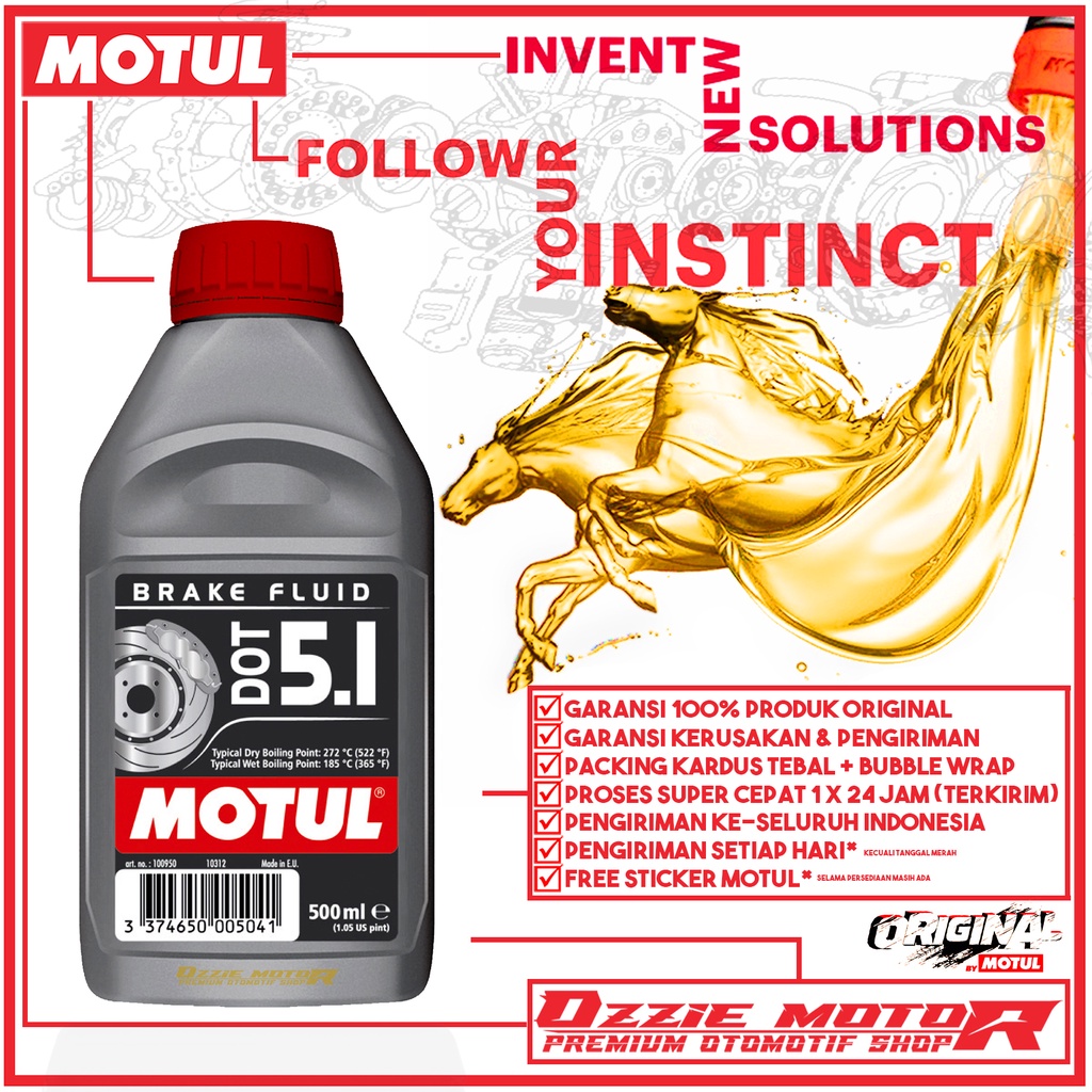 MOTUL BRAKE FLUID RACING DOT 3&amp;4 DOT 5.1 DOT 4  500 ml MINYAK REM RACING OLI MOTOR IMPORT ORIGINAL