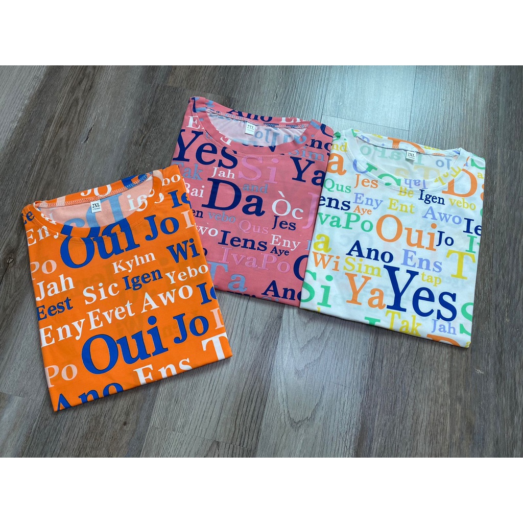 Oversize Tee Tshirt Model Longgar Untuk Wanita Motif Tulisan YES