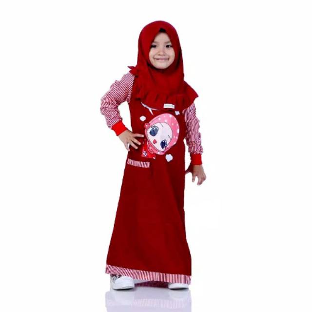  BAJU  MUSLIM ANAK  KATUN RAMI DRESS MUSLIM ANAK  BAJU  ANAK  
