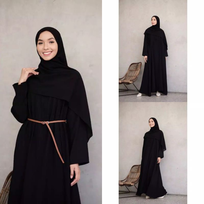 GALLERY ABAYA ( COD ) EXCLUSIVE ABAYA HITAM GAMIS SYAR'I GESER KANAN UNTUK LIAT FOTO LAINNYA