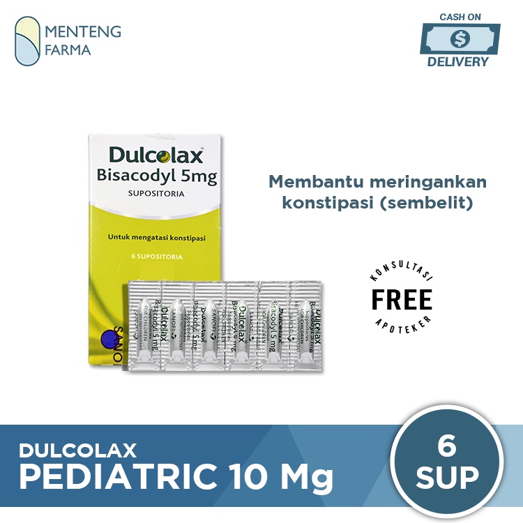 Dulcolax Pediatric 5 Mg 6 Supositoria - Obat Pencahar Supositoria Anak