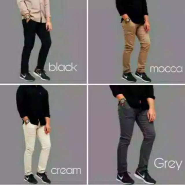CELANA PRIA CHINO Slim fit Panjang Kerja kantor Santai Liburan Cowok