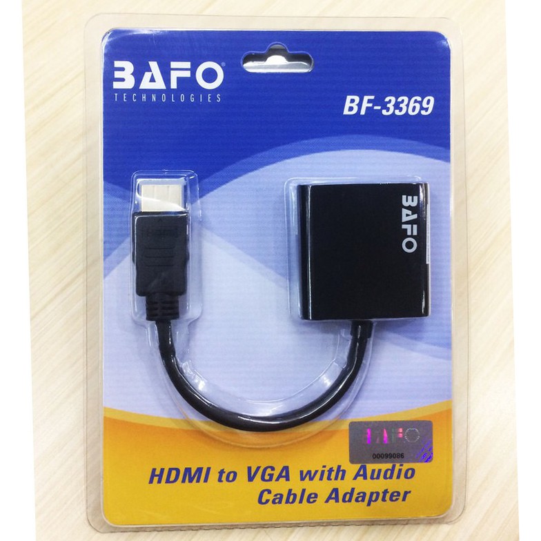 Kabel HDMI to VGA + Audio BAFO BF-3369 - Converter HDMI to VGA Bafo - HDMI to VGA Bafo