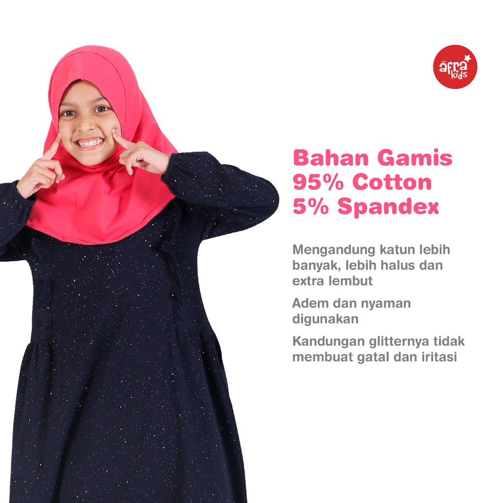 Gamis Anak AFRAKIDS GA007 - Navy Gliter