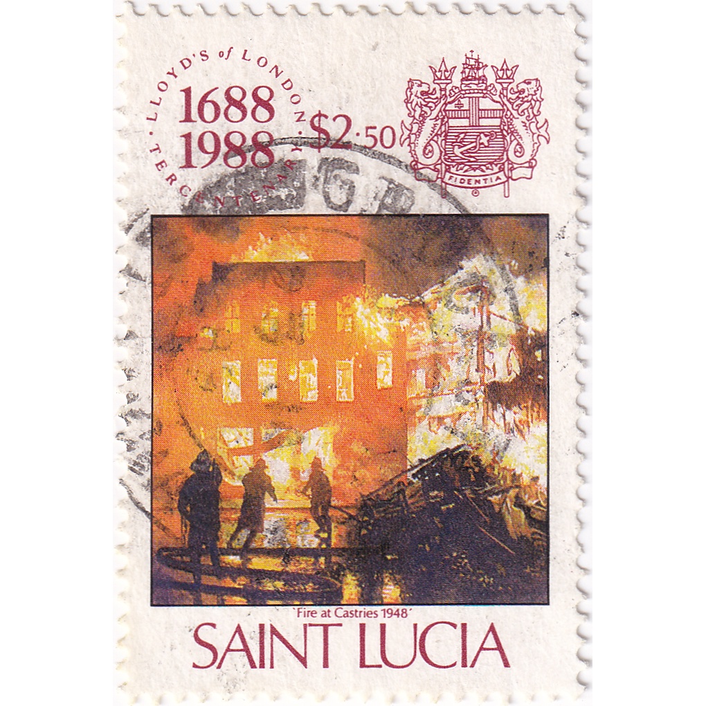 

Prangko St. Lucia 1988 - The 300th Anniversary of Lloyd's of London 2.50$ Used