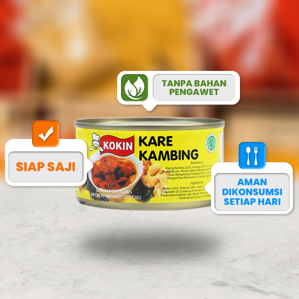 

2Xbtygneal Sakha Snack ) Kari Kambing Makanan Kaleng Siap Saji Halal 195 Gr - Kokin