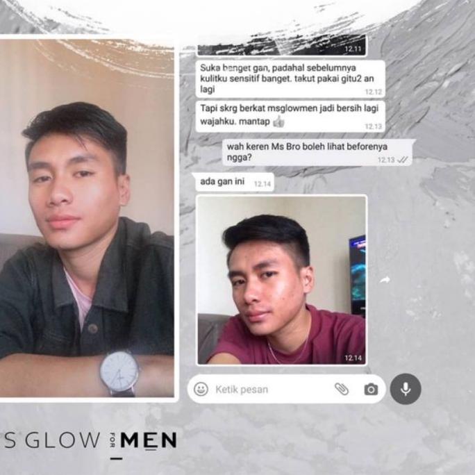 (Q19WH] MS Glow men paket basic dan ecer".,.