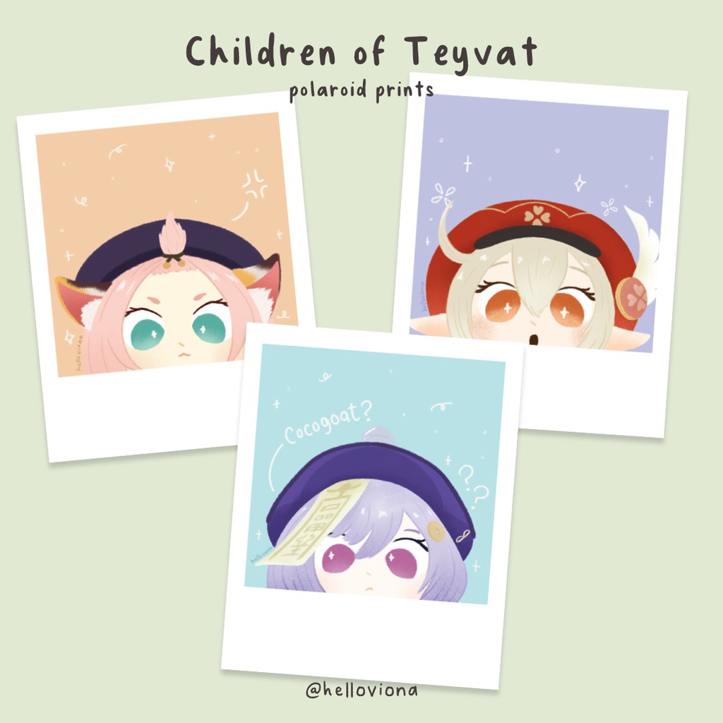 

Genshin Impact : Children of Teyvat Polaroid Prints | Hello Viona