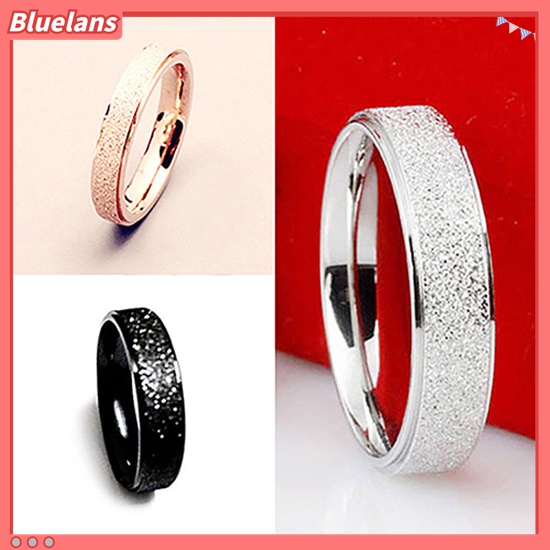 Bluelans Cincin Bahan Stainless Steel Matte Untuk Pria Dan Wanita