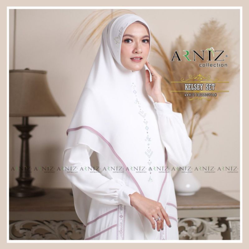 KELSEY SET SYARI (DRESS DAN KHIMAR) BY ARNIZ COLLECTION