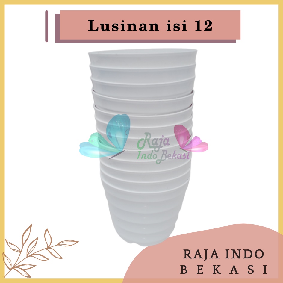 LUSINAN Pot King Mado 12 Putih By Garden Of Love Pot Plastik Kaktus Mini Murah Lucu LUSINAN Pot 12 Cm Warna Warni