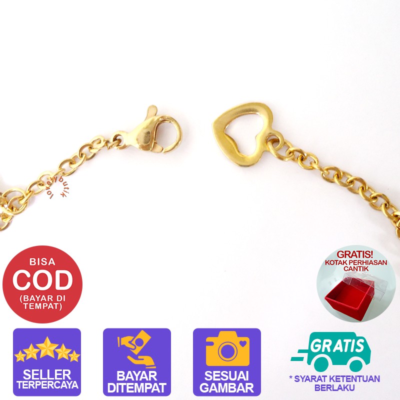 Lovelybutik Gelang Tangan Titanium Anti Karat Balls krincingan Gelang Tangan Titanium Ukuran 18 cm