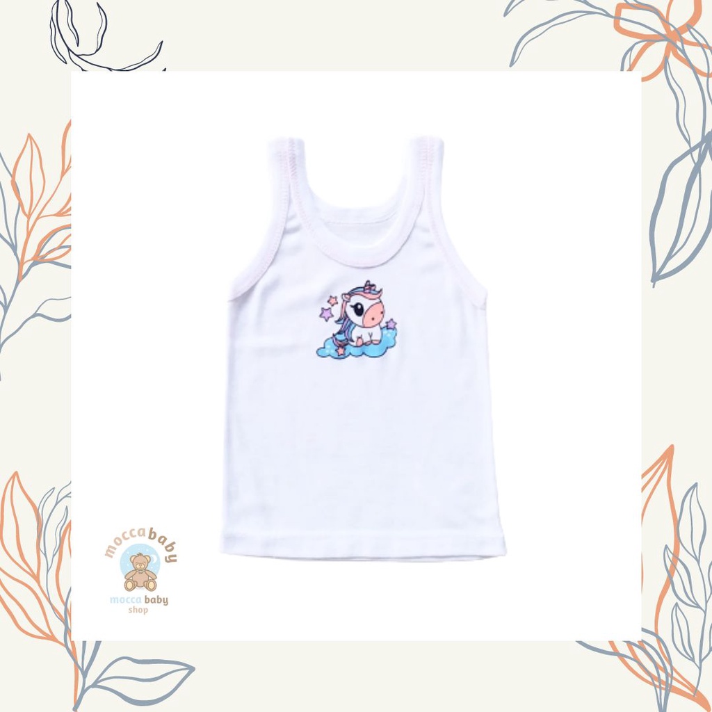 MBSS - COMFY SINGLET Harian Karakter Anak Kids SIZE 0-3 Tahun / Kaos Dalam Motif Kartun Unisex SSS