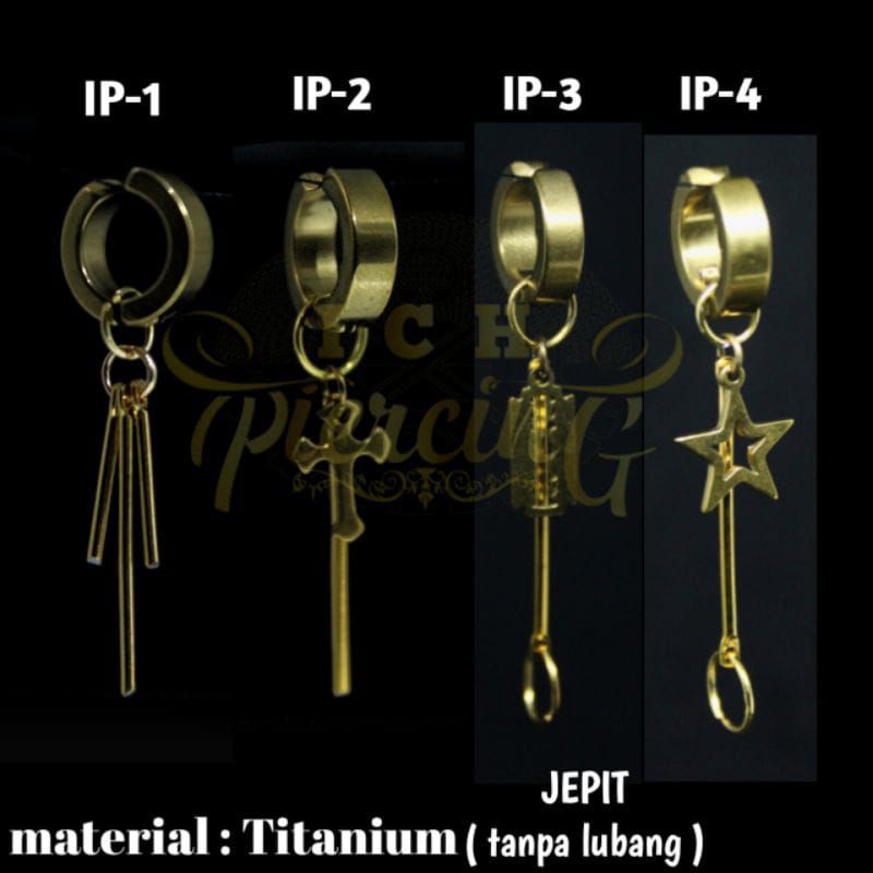 [ COD ] 1pcs Anting Jepit Gold Cowok Fashion Jungkook BTS / Anting Kpop