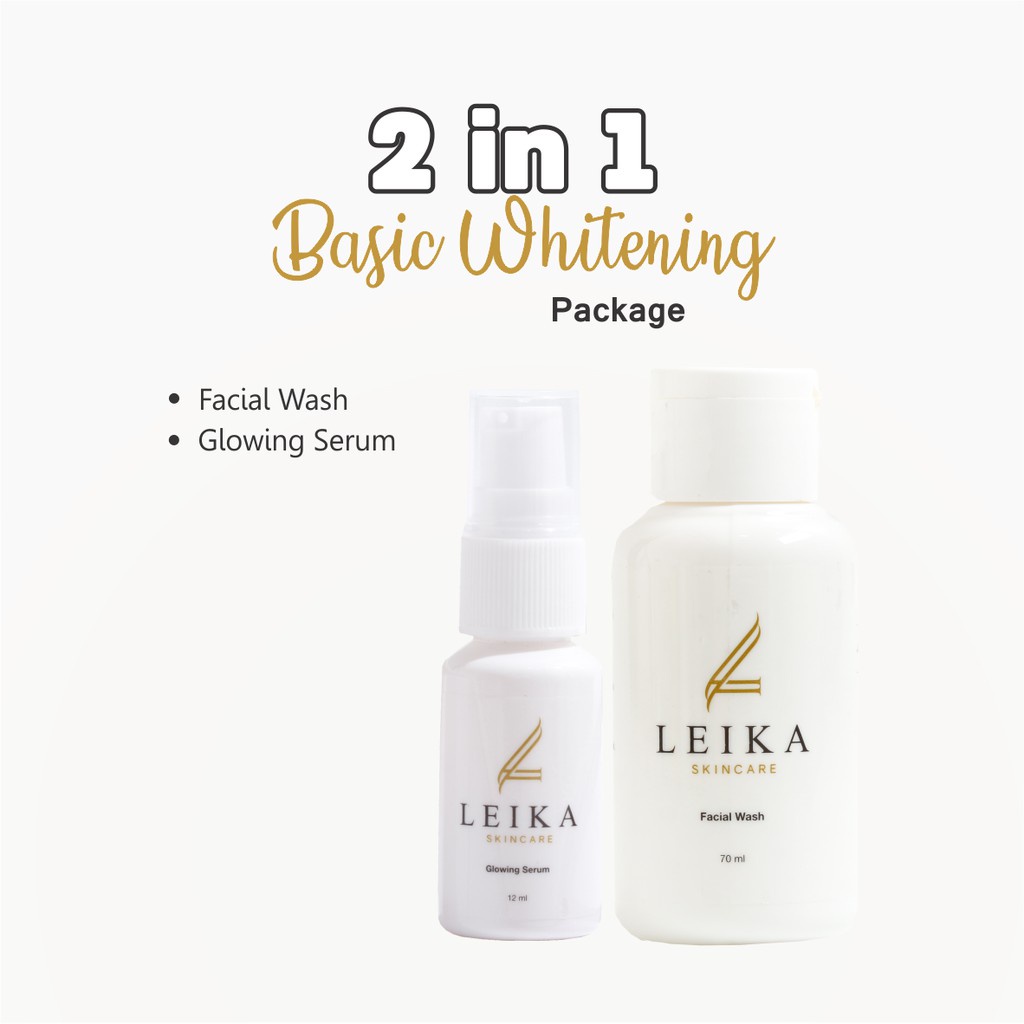Leika Skincare 2 in 1 Glowing Serum & Facial Wash Leika Skin Care Resmi BPOM
