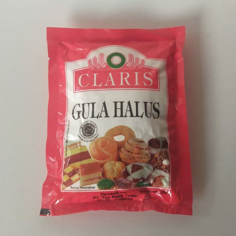 

GULA TEPUNG GULA HALUS CLARIS 250GR