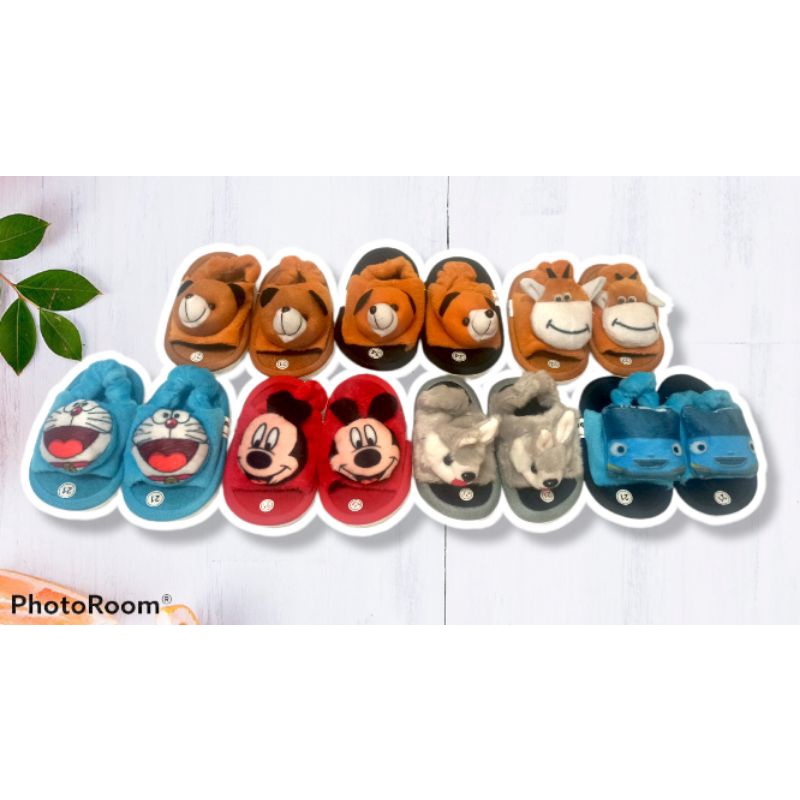 Sandal Selop - Sandal Boneka - Sendal Bulu - Sandal anak Lucu - Sepatu sandal - Bayi - Balita - anak perempuan - anak laki-laki