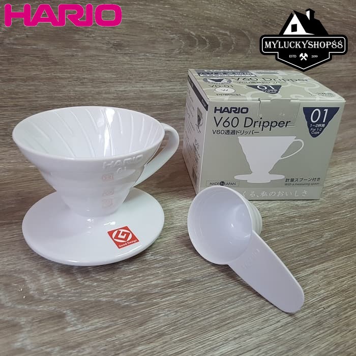 Hario VD-01W V60 Pour Over Dripper Plastic White VD-01 Putih