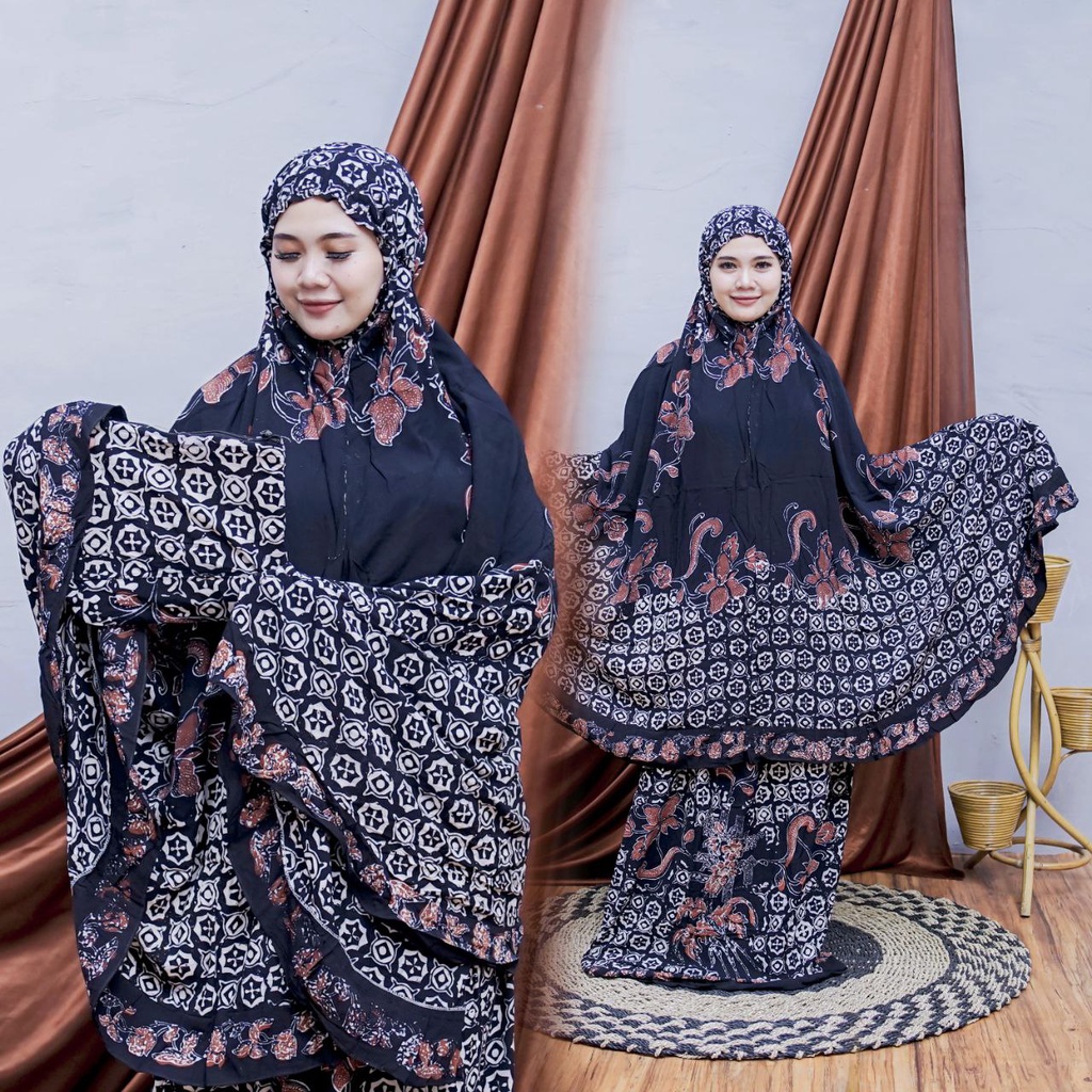 MUKENA BATIK CAP PEKALONGAN BAHAN RAYON SUPER MUKENA DEWASA JUMBO