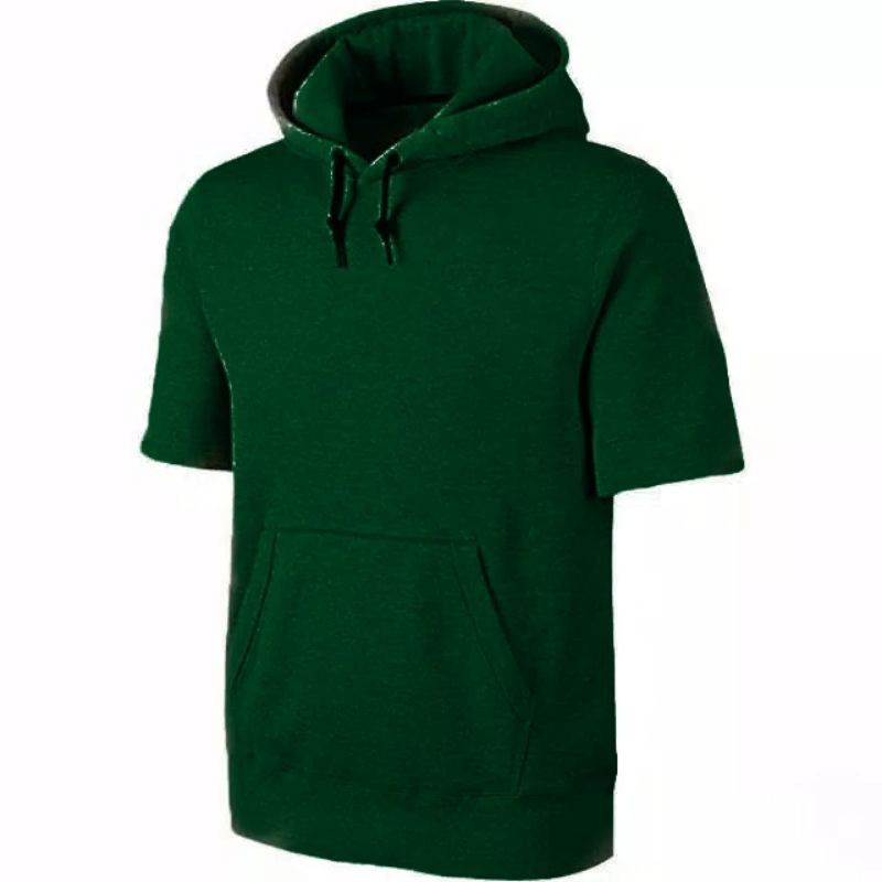 Jaket hoodie lengan pendek fleece premium