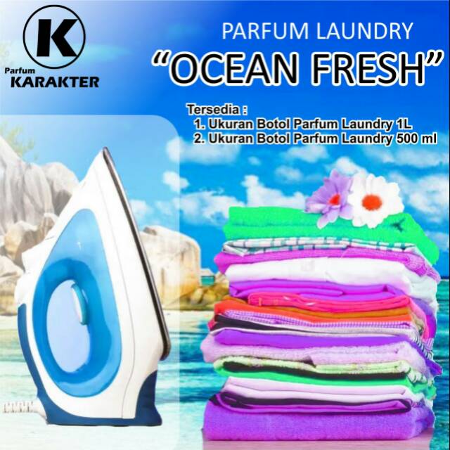 PARFUM LAUNDRY / PEWANGI PAKAIAN AROMA OCEAN FRESH 1LITER - ORIGINAL