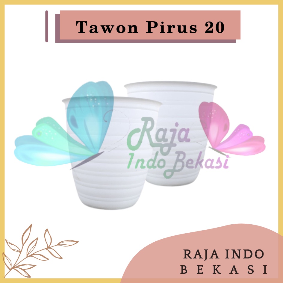 Pot Ruby Pirus 20 Putih - Pot Tawon Pirus Tirus 18 20 21 24 25 Cm Putih Hitam Murah