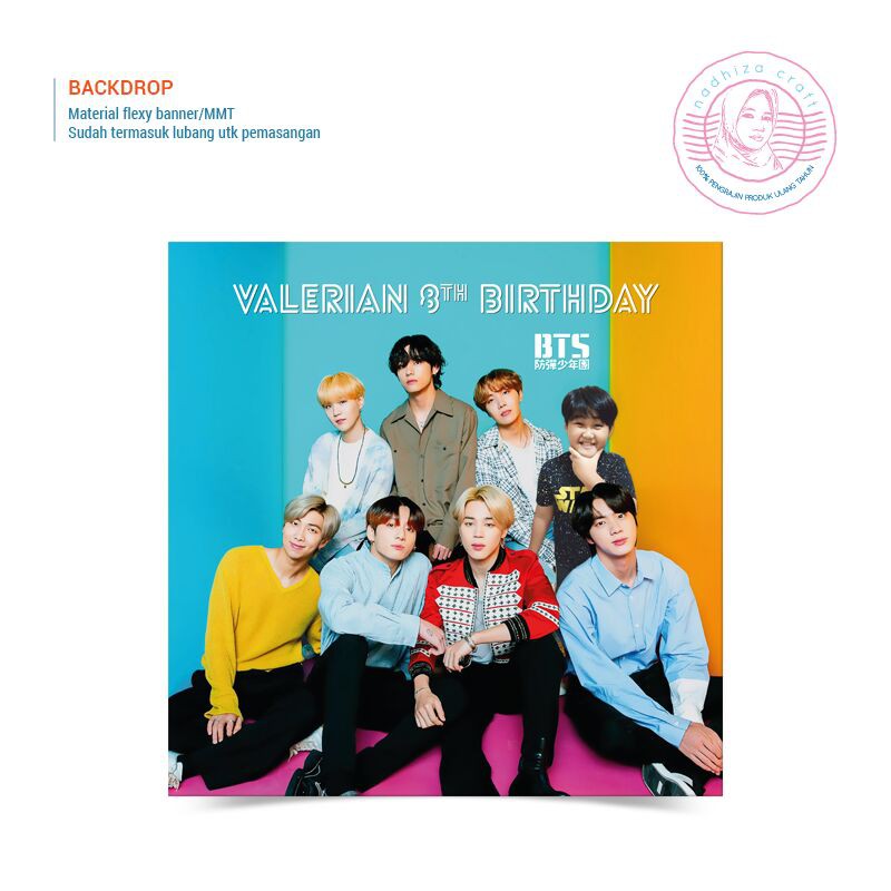 BACKDROP BANNER ULANG TAHUN TEMA BTS