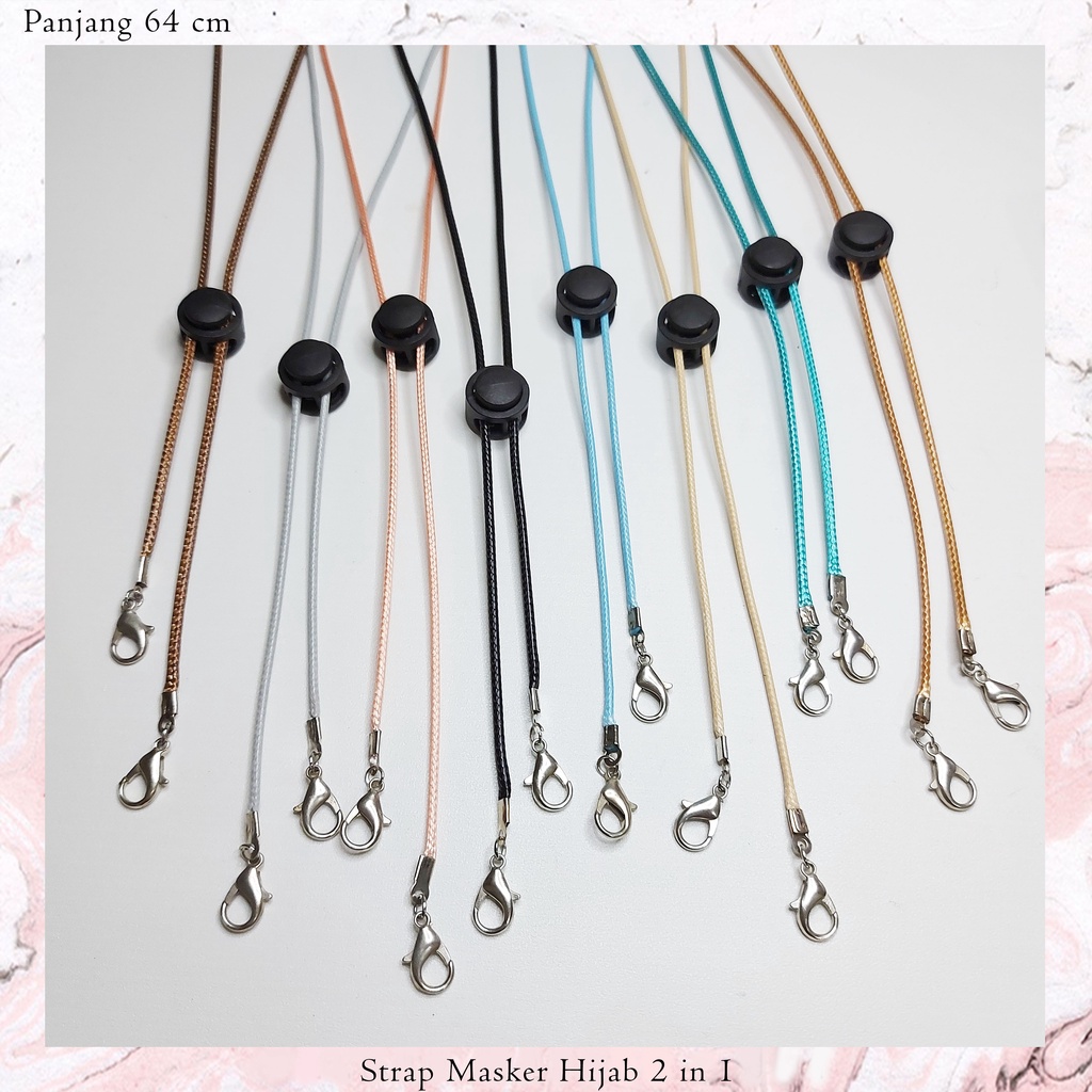 Strap Masker Tali Polos | Strap Masker Hijab Polos | Kalung Masker 2 in 1 Polos | Gantungan Masker T