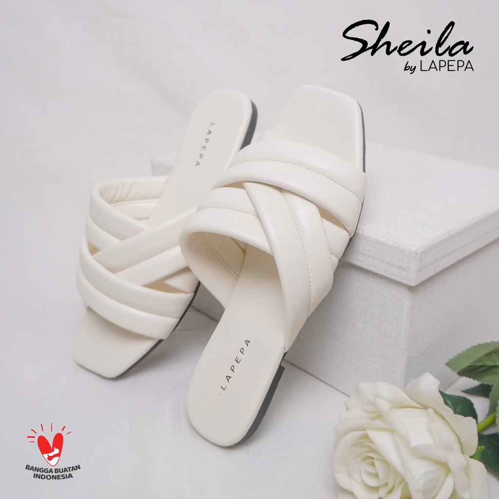 AVLINSTORE - tipe SHEILA Sandal Wanita Teplek Kekinian Casual Model Silang 3 Unik