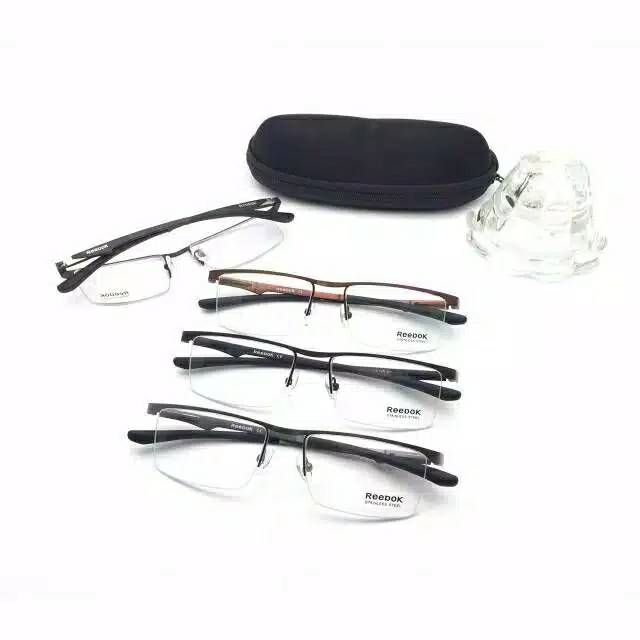 Frame Kacamata Sport Reebok Half Frame 80362 Aluminium Free Lensa Minus Anti Radiasi uv