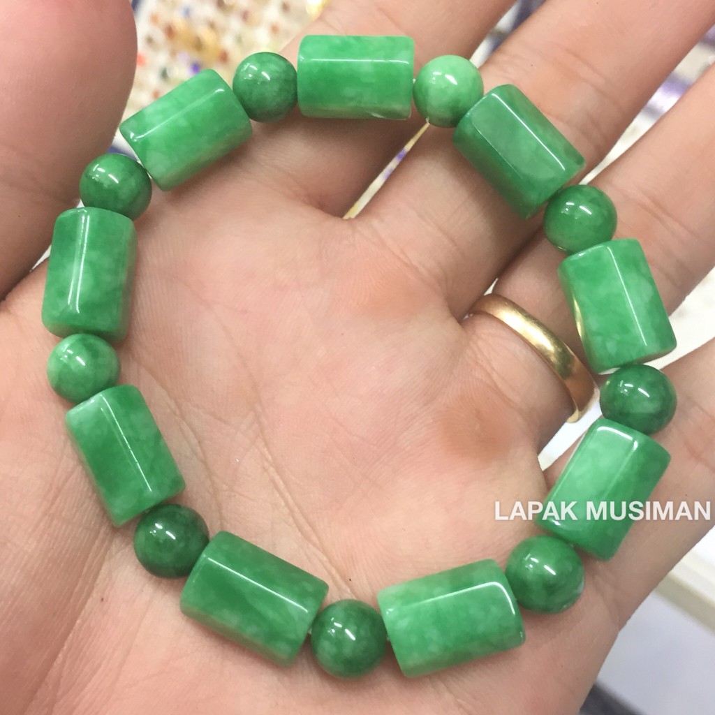 [Bayar di Tempat] GELANG BATU GIOK CHINA ASLI NATURAL - 5 MODEL