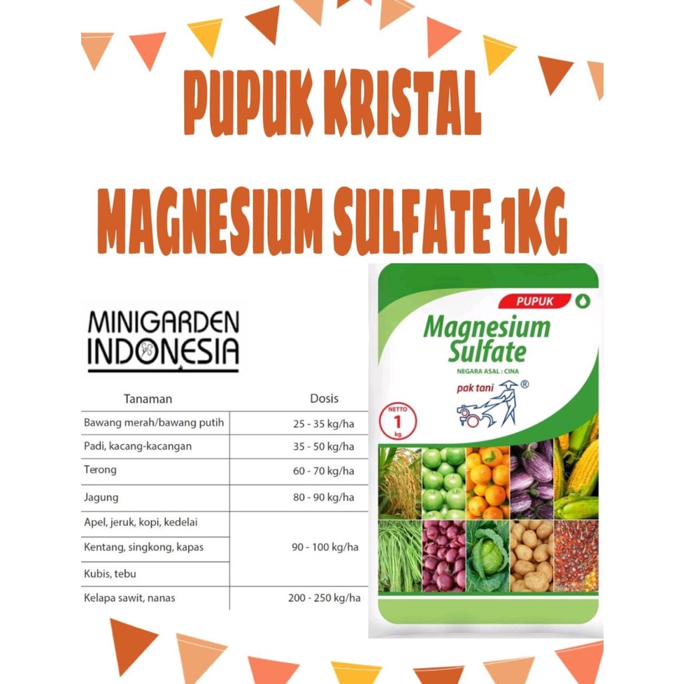 PUPUK MAGNESIUM SULFAT MgSO4 1 KG PUPUK SAYUR PAK TANI SULFATE KRISTAL