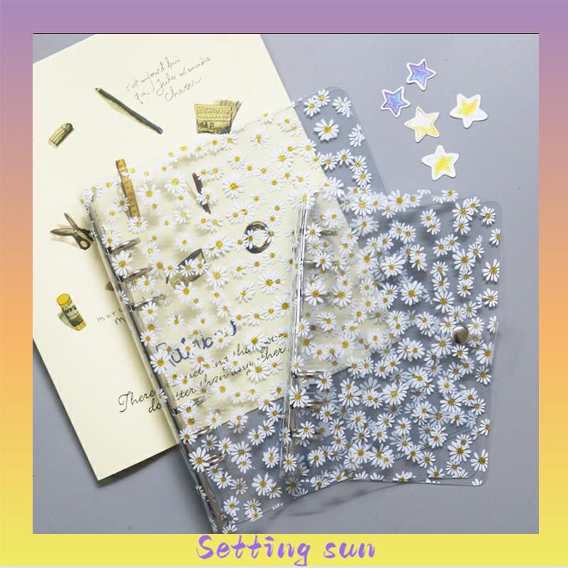 Buku Notebook / Catatan / Diary A6 Cover PVC Transparan Motif Bunga Daisy  TN