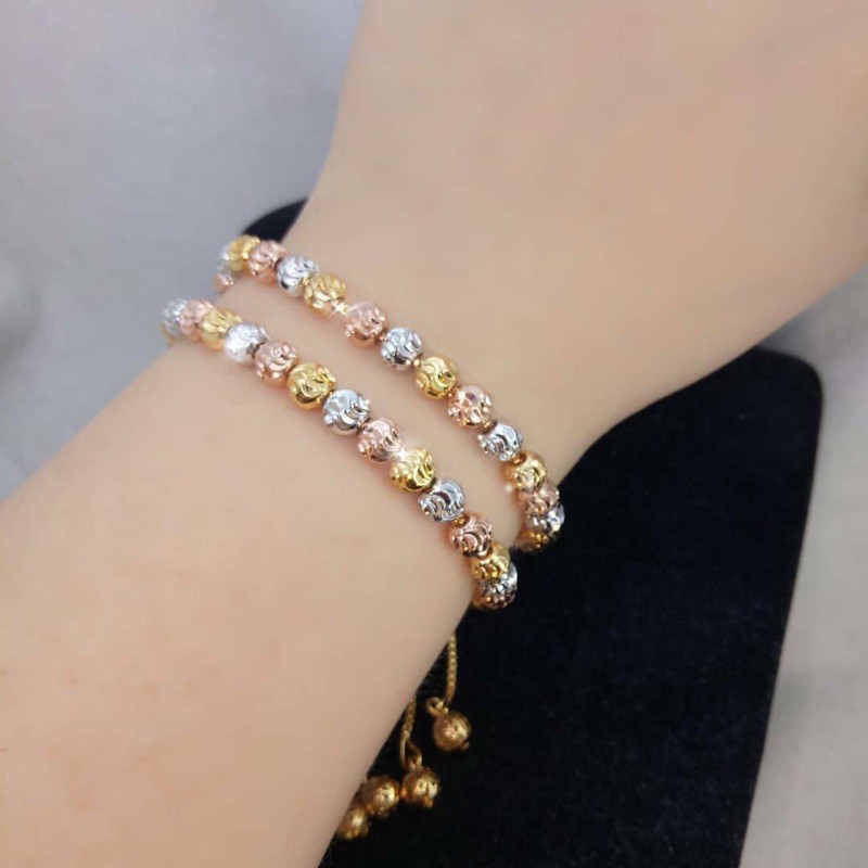 gelang serut bola gelang xuping lapis emas 18k