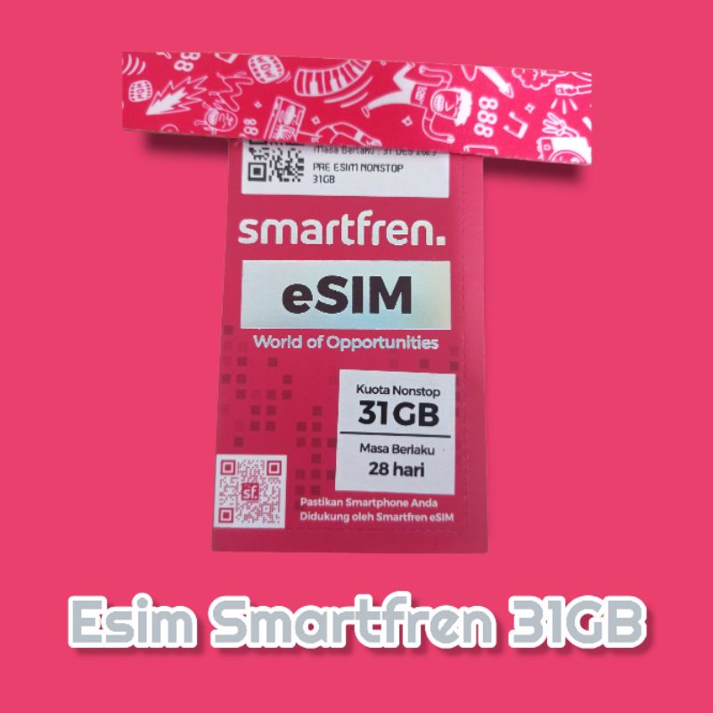 Esim Smartfren Nonstop 31GB Langsung Scan Barcode