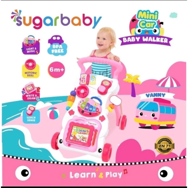 sugarbaby sugar baby mini car push walker activity walker kado bayi lahir mainan bayi alat bantu jalan